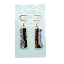 Load image into Gallery viewer, Amethyst Slice Earrings